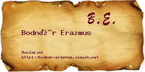 Bodnár Erazmus névjegykártya